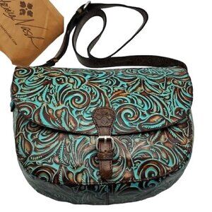 Patricia Nash Turquoise Rosolini Saddle Bag, Patricia Nash Crossbody Bag